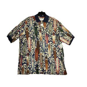 Vintage RJC Kalaheo Hawaiian Polo Shirt Mens XL Made Hawaii USA